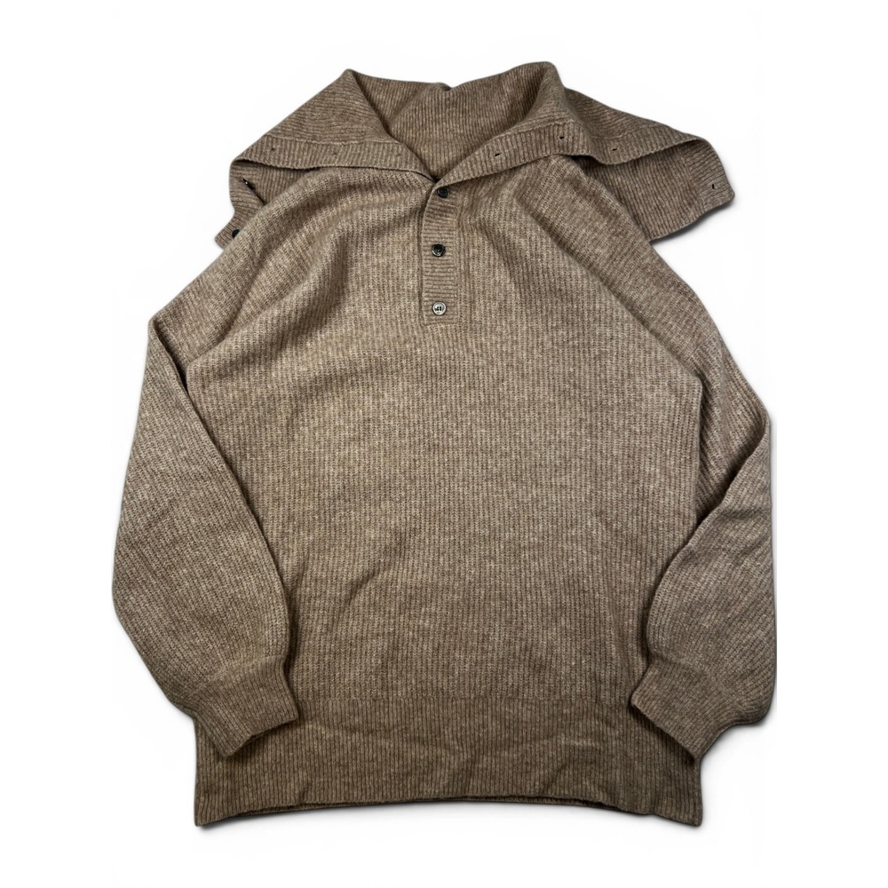 NWT Nap Loungewear Oversized Wool Blend Cowl Neck Sweater Brown XL
